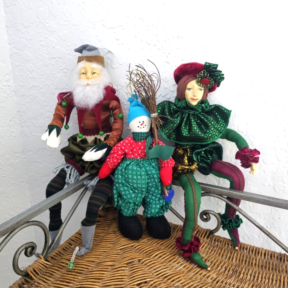 Jester, Santa Claus Elf, Scarecrow Vintage Christmas Mardi Gras Figurines - Picture 6 of 12